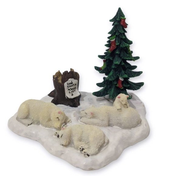 Holiday Lemax Polar Bear Wishlist Christmas Village Table Top Winter